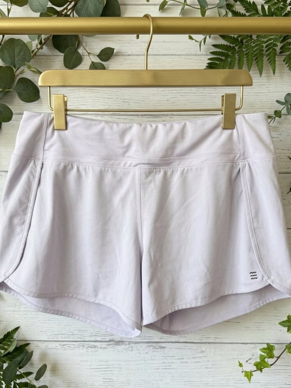 Free Fly Bamboo Athletic Shorts Women XL Lavender Purple Lined Running Workout